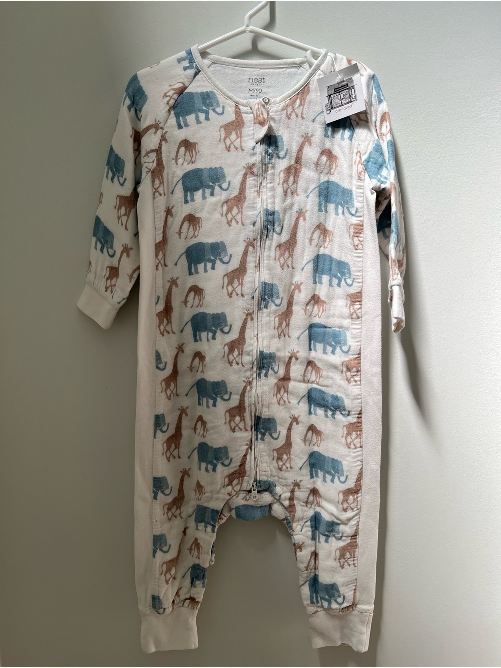 Nest designs Neutral Safari Animal Zip-Up Baby Sleeper - Blue & Brown
